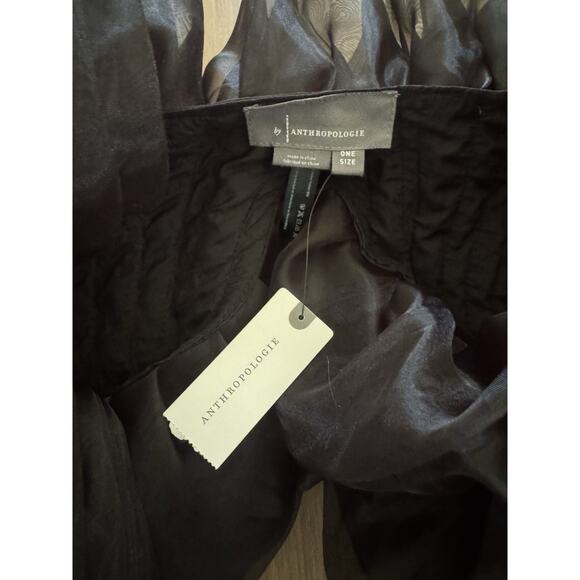 By Anthropologie Ruffle Drama Sleeve Shrug Black NWT One Size Statement Runway - Picture 6 of 16